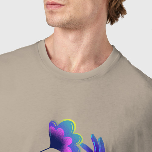 Мужская футболка хлопок с принтом Разные планеты рук и цветов, фото #4