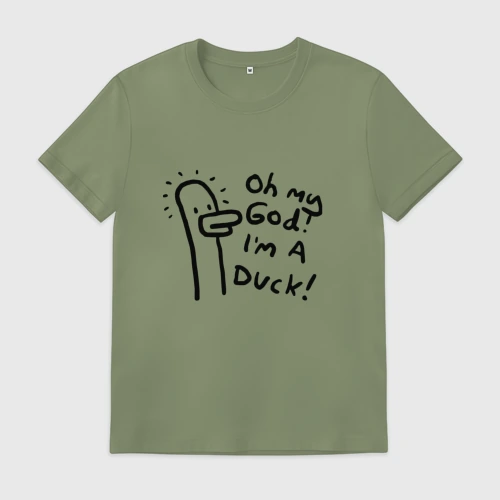 Мужская футболка хлопок Oh my god, i'm duck - joke