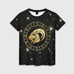 Женская футболка 3D Знак козерога на звездном небе