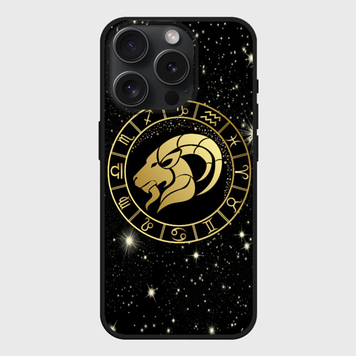 Чехол силиконовый для Apple iPhone 15 Pro матовый Знак козерога на звездном небе, цвет черный
