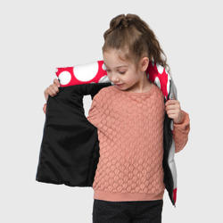 Жилет с принтом Красное в белый горошек для ребенка, вид на модели спереди №3. Цвет основы: черный