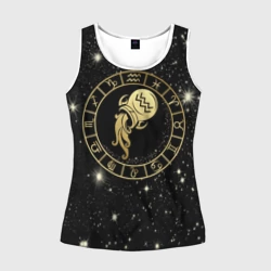 Женская майка 3D Знак Водолея на звездном небе