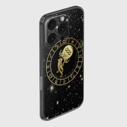 Чехол для iPhone 16 Pro силиконовый с защитой камеры Знак Водолея на звездном небе - фото 2