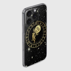 Чехол для iPhone 16 Pro силиконовый с защитой камеры Знак Водолея на звездном небе - фото 2