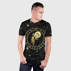 Мужская футболка 3D Slim Знак Водолея на звездном небе - фото 2