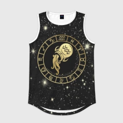 Мужская спортивная майка 3D Знак Водолея на звездном небе