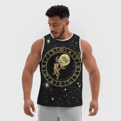 Мужская спортивная майка 3D Знак Водолея на звездном небе - фото 2