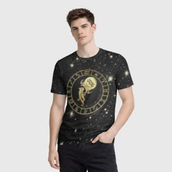 Мужская футболка 3D Знак Водолея на звездном небе - фото 2