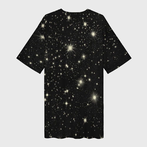Платье-футболка 3D Знак Водолея на звездном небе, цвет 3D печать - фото 2