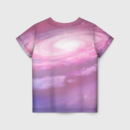 Детская футболка 3D с принтом Обезьянка в космосе, вид сзади #1