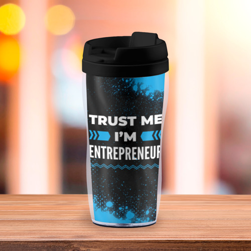 Термокружка-непроливайка Trust me I'm entrepreneur Dark - фото 3