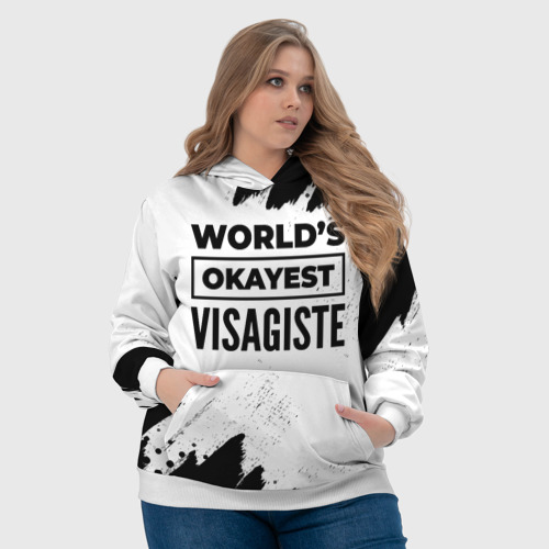 Женская толстовка 3D World's okayest visagiste - white, цвет 3D печать - фото 6