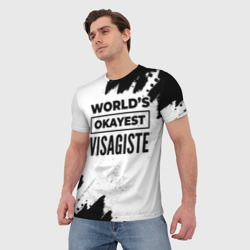 Мужская футболка 3D World's okayest visagiste - white - фото 2