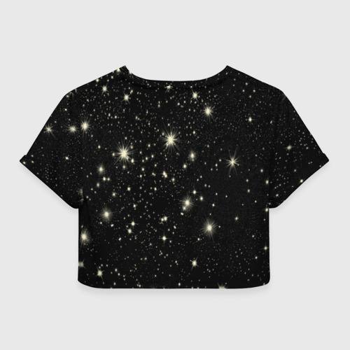 Женская футболка Crop-top 3D Знак Овен на звездном небе, цвет 3D печать - фото 2