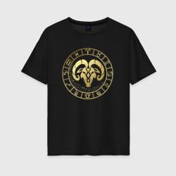 Женская футболка хлопок Oversize Знак зодиака Овен Aries