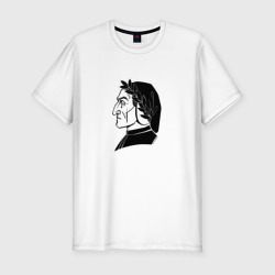 Мужская футболка хлопок Slim Данте Алигьери, графический портрет