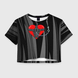 Сердце и ключ bdsm – Женская футболка Crop-top 3D с принтом купить