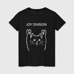 Женская футболка хлопок Joy Division рок кот