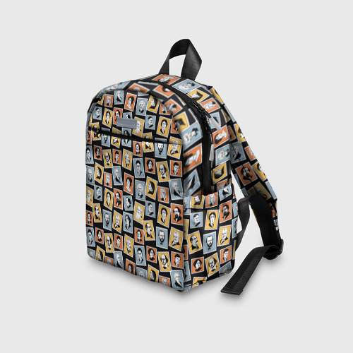 Детский рюкзак 3D с принтом Марки с портретами писателей, вид сбоку #3