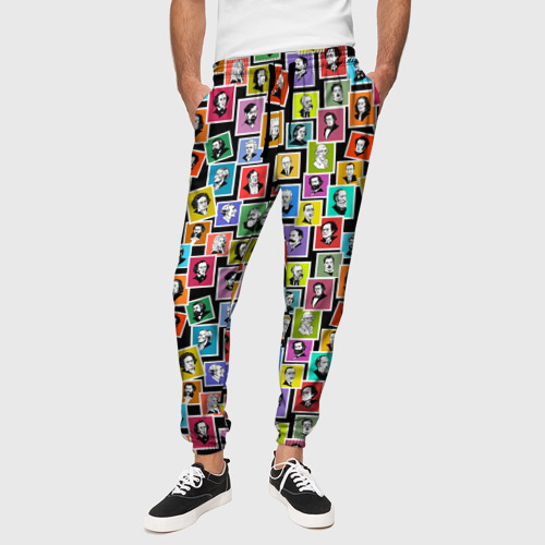 Мужские брюки 3D Великие композиторы на марках, цвет 3D печать - фото 4