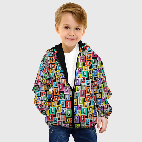 Детская куртка 3D Великие композиторы на марках, цвет черный - фото 3