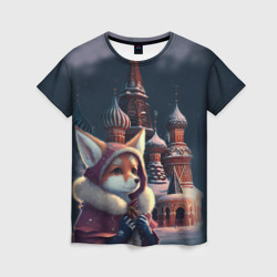 Женская футболка 3D Лиса на Красной площади