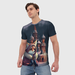 Мужская футболка 3D Лиса на Красной площади - фото 2