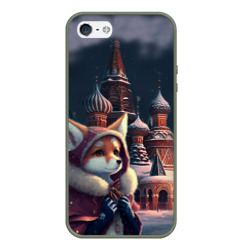 Чехол для iPhone 5/5S матовый Лиса на Красной площади