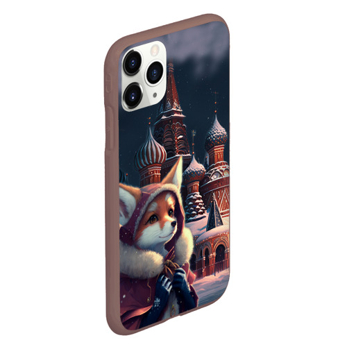 Чехол для iPhone 11 Pro матовый с принтом Лиса на Красной площади, вид сбоку #3