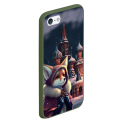 Чехол для iPhone 5/5S матовый Лиса на Красной площади - фото 2
