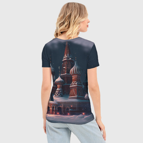 Женская футболка 3D Slim Лиса на Красной площади, цвет 3D печать - фото 4