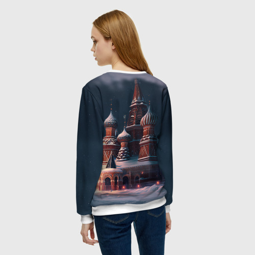 Женский свитшот 3D Лиса на Красной площади, цвет 3D печать - фото 4