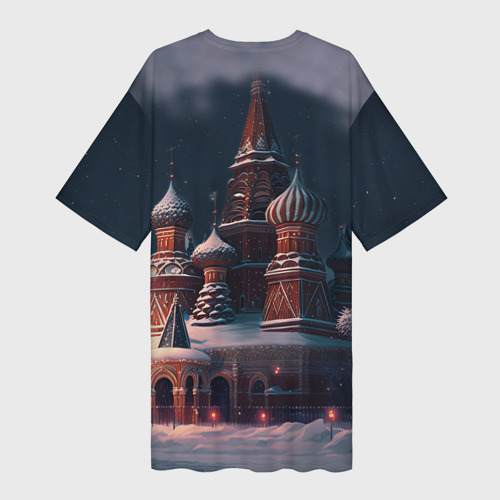 Платье-футболка 3D Лиса на Красной площади, цвет 3D печать - фото 2