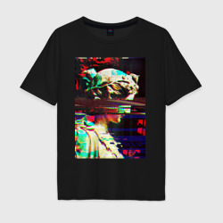 Мужская футболка хлопок Oversize Glitch pixel art
