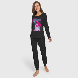 Женская пижама с лонгсливом хлопок Hentai blue redhead girl art - фото 2