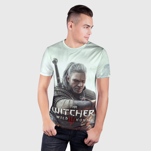 Мужская футболка 3D Slim с принтом Ведьмак 3 дикая охота, фото на моделе #1