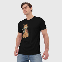 Мужская футболка 3D Yakuza cat - фото 2