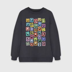 Женский свитшот oversize без начеса хлопок 32 великих композитора