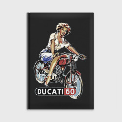Ежедневник Красивая девушка на мотоцикле Ducati - retro