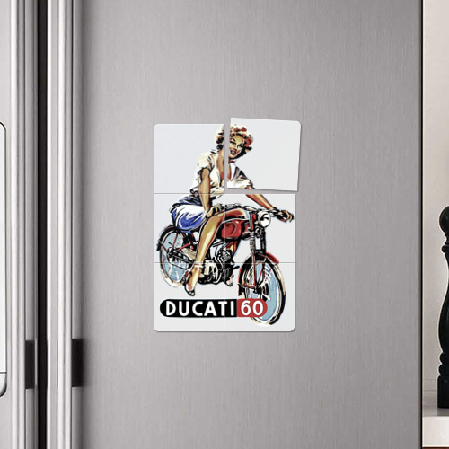 Магнитный плакат 2Х3 Красивая девушка на мотоцикле Ducati - retro - фото 4