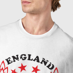 Футболка с принтом England wings для мужчины, вид на модели спереди №4. Цвет основы: белый