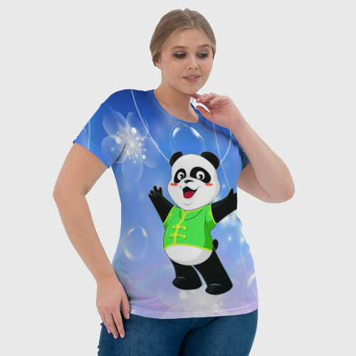 Женская футболка 3D с принтом Панда разводит руками, фото #4