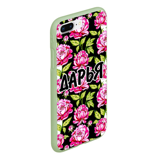 Чехол для iPhone 7Plus/8 Plus матовый Дарья в цветах, цвет салатовый - фото 3