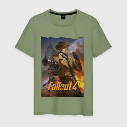 Fallout 4 Nick Valentine - character – Мужская футболка хлопок с принтом купить со скидкой в -20%