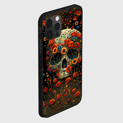 Чехол для iPhone 12 Pro Max Череп украшенный цветущими маками - фото 2