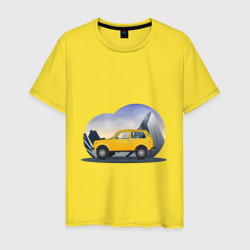 Мужская футболка хлопок Офф-роуд желтый авто