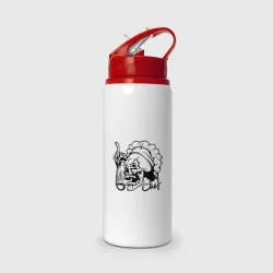 Бутылка для воды с трубочкой Chef skull