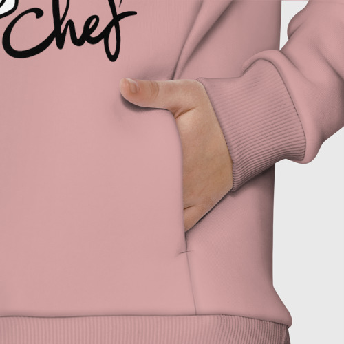 Детское худи Oversize хлопок Chef skull, цвет пыльно-розовый - фото 8