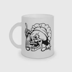 Кружка матовая стеклянная Chef skull