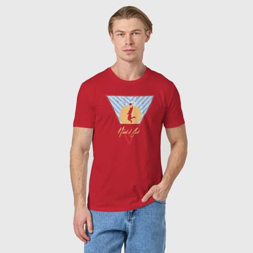 Мужская футболка хлопок Рука Бога, цвет красный - фото 3